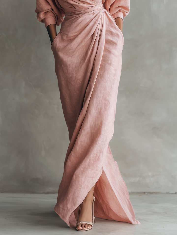 Lina - Elegantes Leinen-Maxikleid