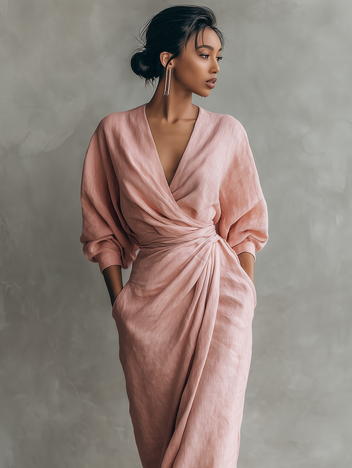 Lina - Elegantes Leinen-Maxikleid