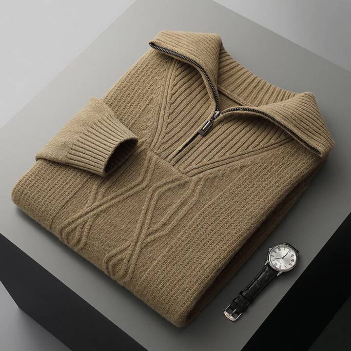 Taranto Pullover aus Merinowolle mit Reißverschluss