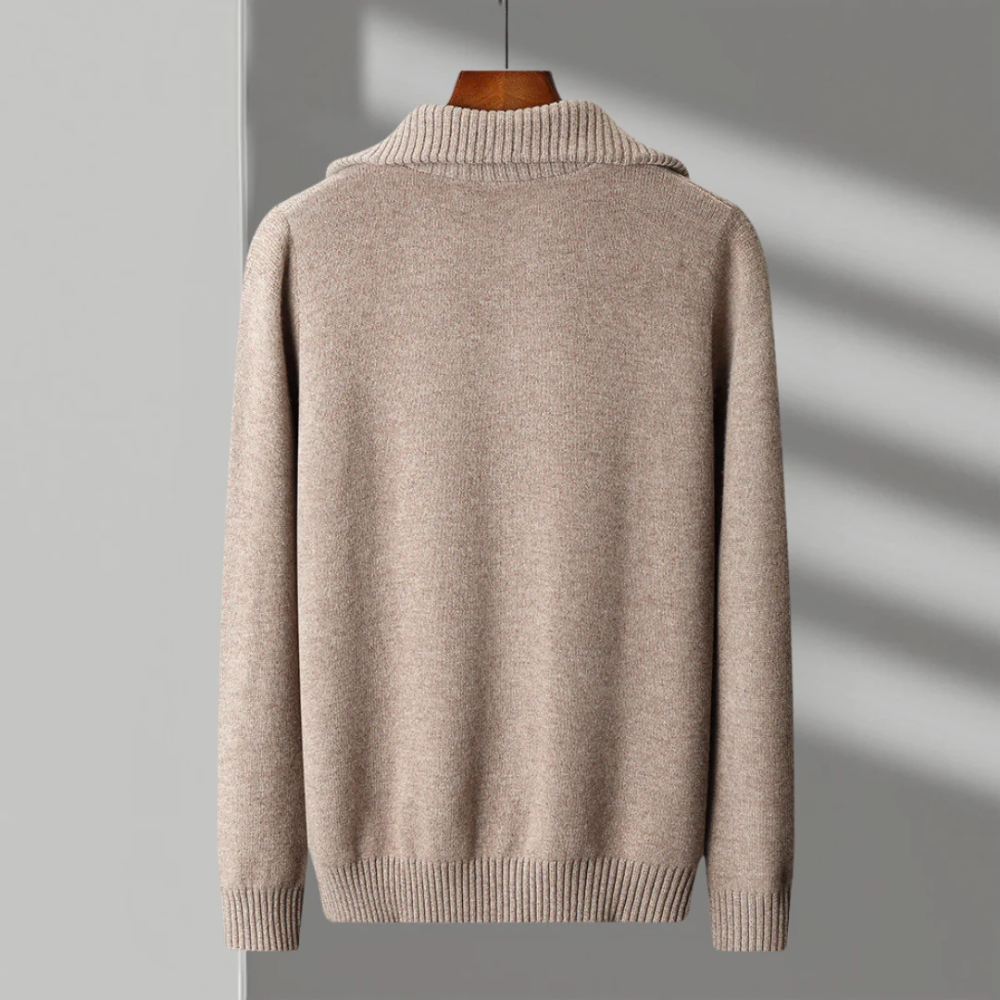 Taranto Pullover aus Merinowolle mit Reißverschluss