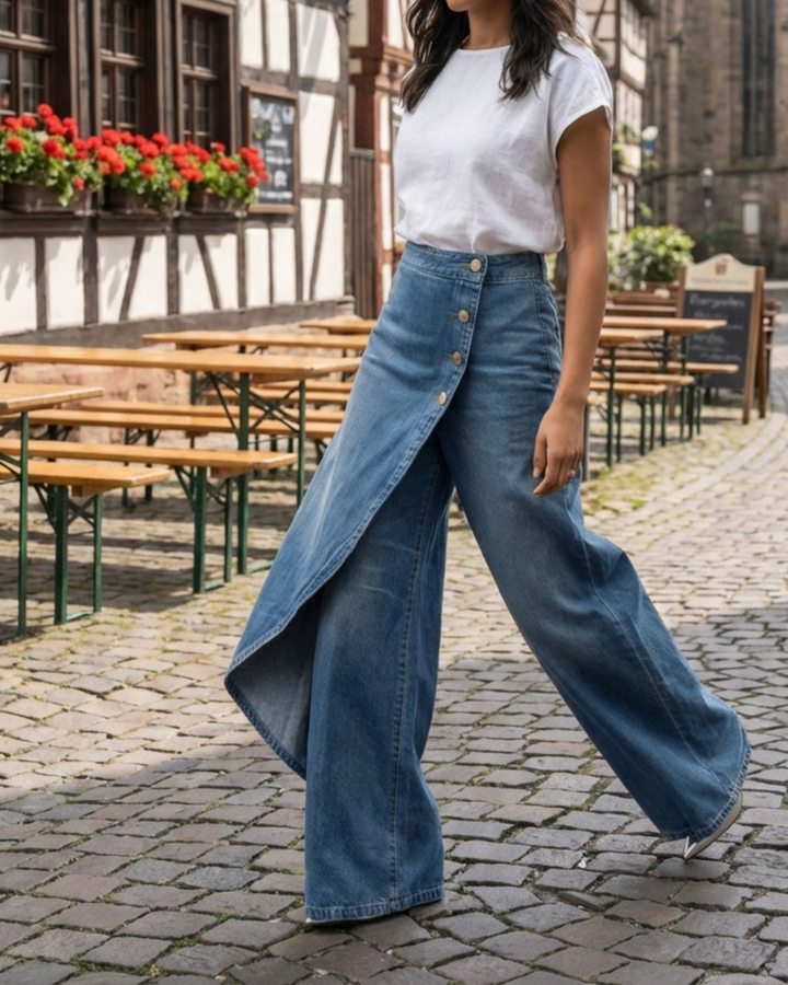 Hannah I Denim Wickelhose