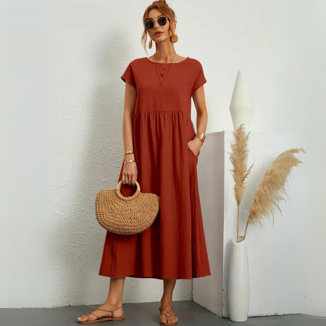 Isla – Lässiges Midikleid aus Baumwolle