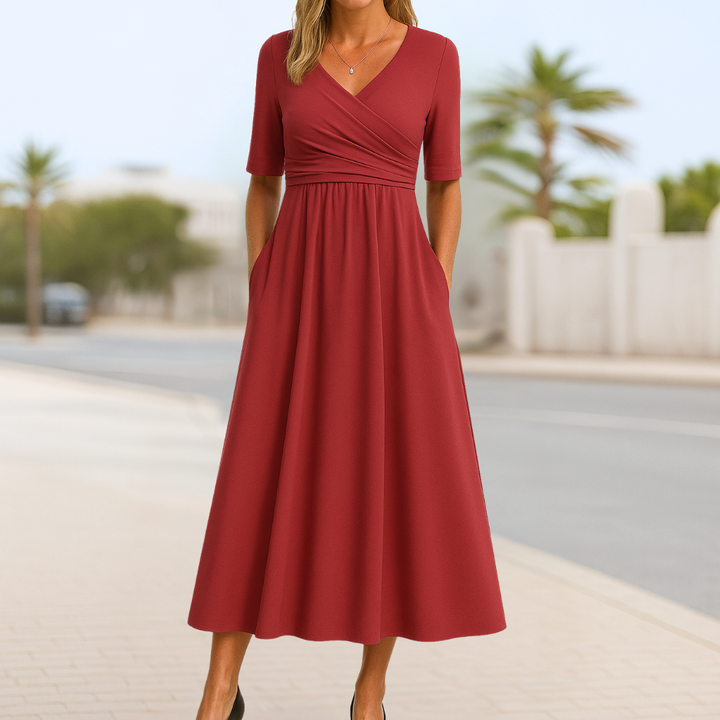 Monique – Wickelkleid mit kurzen Ärmeln