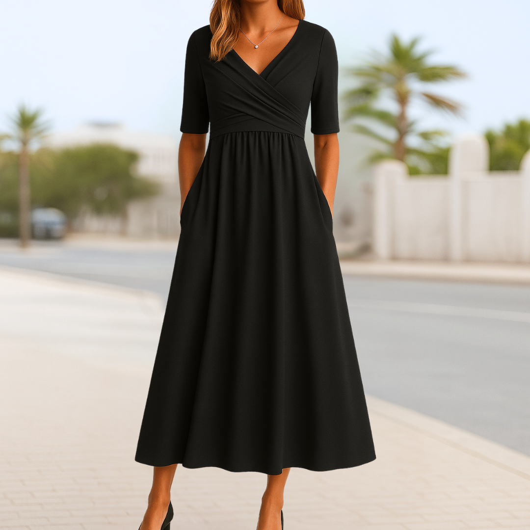 Monique – Wickelkleid mit kurzen Ärmeln