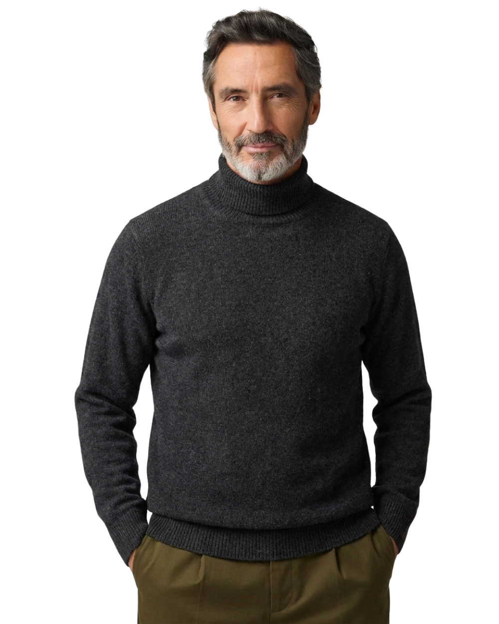Schicker, dick gewirkter Rollkragenpullover aus Wolle