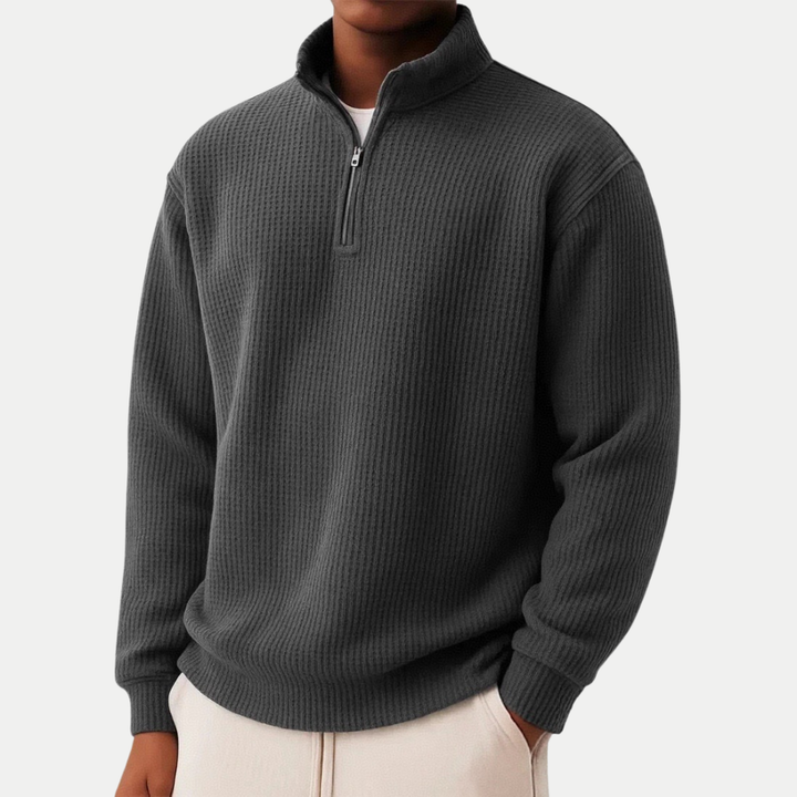 Eleganter Strickpullover mit Reißverschluss