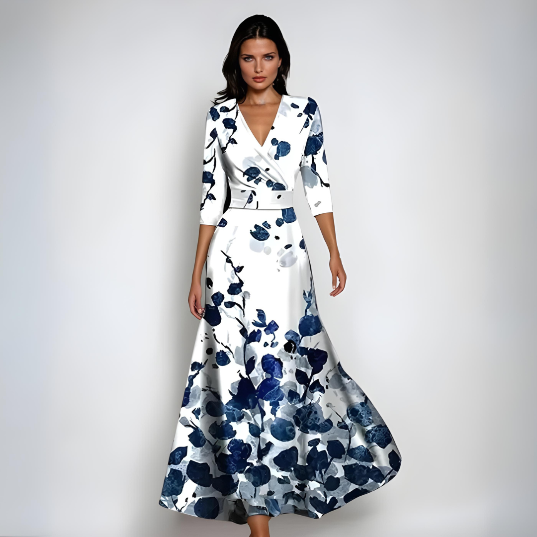 Valeria – Elegantes Maxikleid mit Blumenmuster