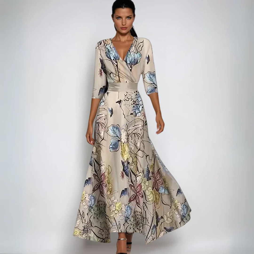 Valeria – Elegantes Maxikleid mit Blumenmuster