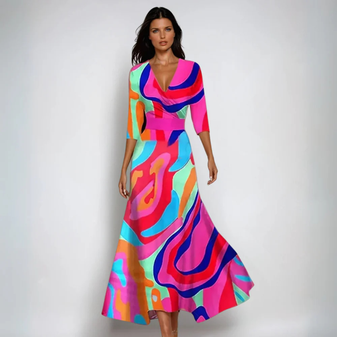 Valeria – Elegantes Maxikleid mit Blumenmuster