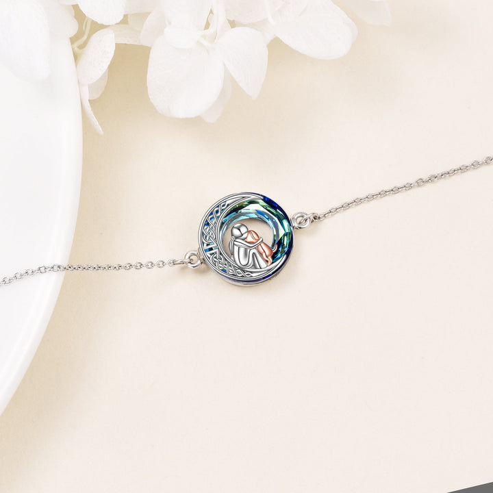 Verstellbares Glücksarmband aus 925er Sterling-Silber mit Hundemotiv