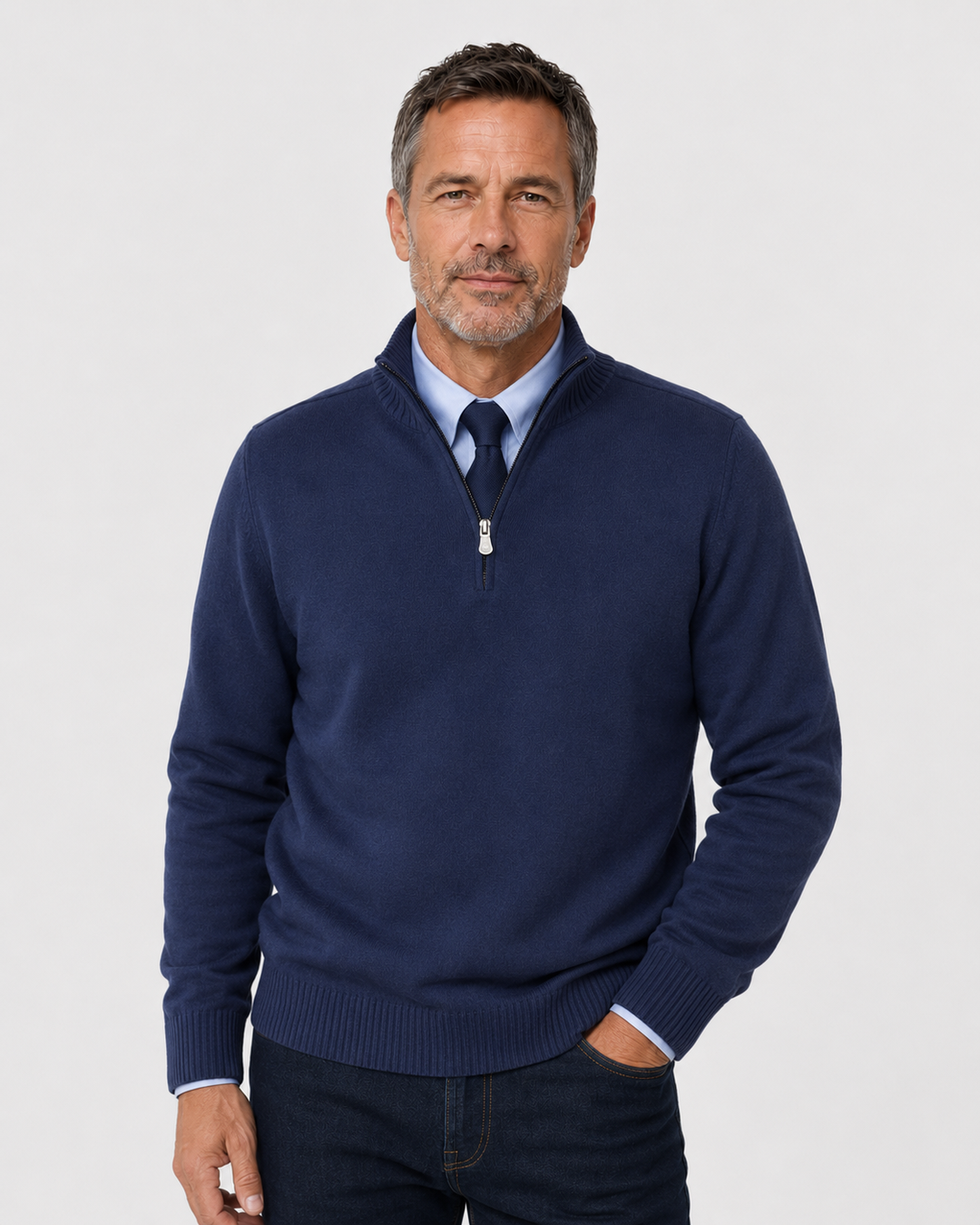 Klassischer 1/4-Zip Pullover