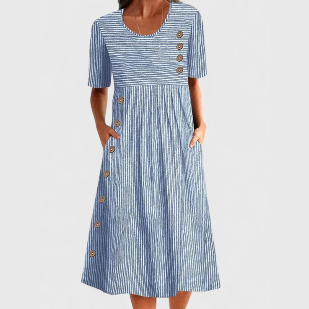 Wanda – Bequemes gestreiftes Midikleid