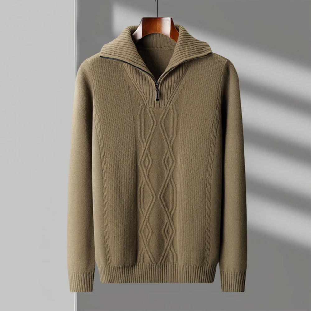 Taranto Pullover aus Merinowolle mit Reißverschluss