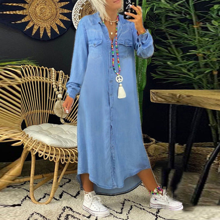 Yara - Elegantes Maxi-Jeanskleid