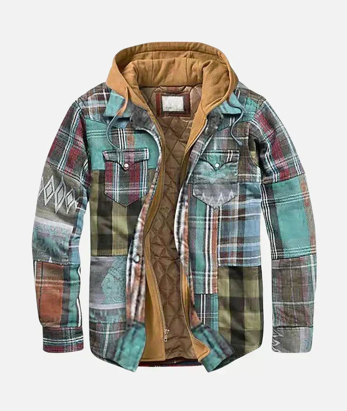 Patchwork-Jacke mit Karomuster