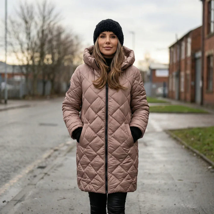 Claire Langer gequilteter Kapuzenmantel