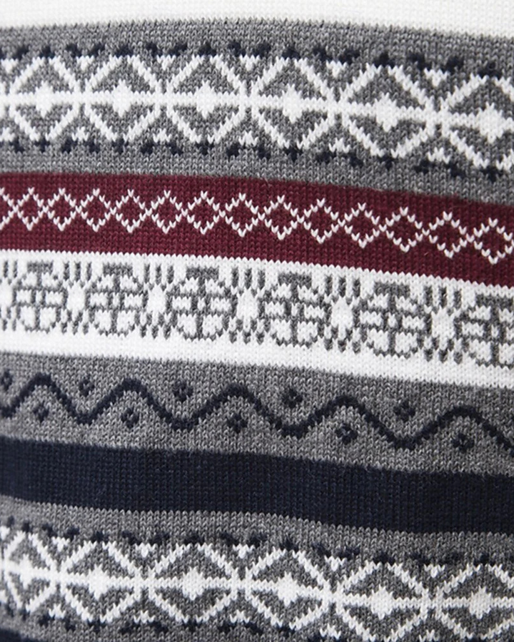 Frederico Baumwollpullover mit Reißverschluss und Muster