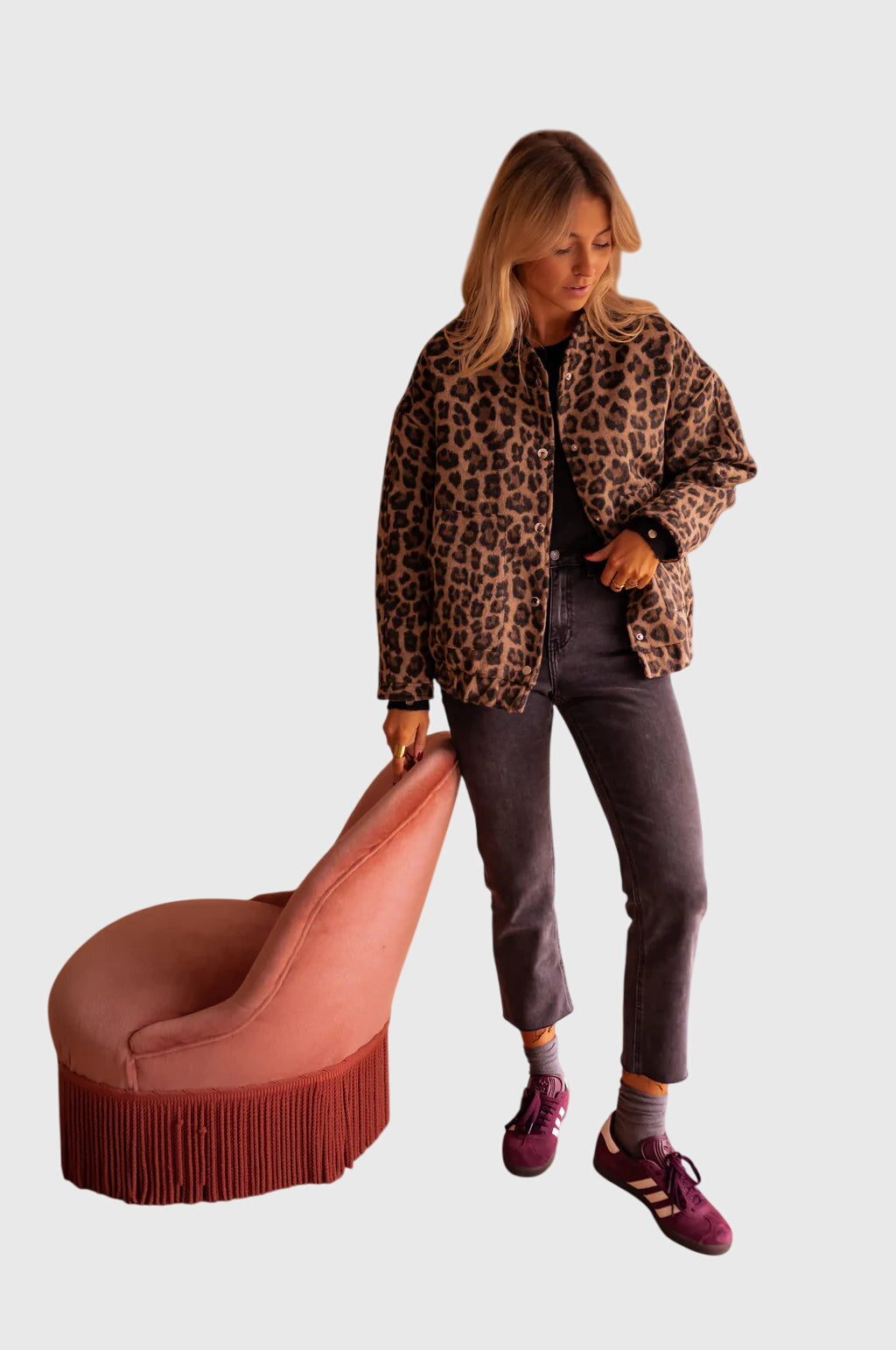 Stylische Leopardenmuster-Jacke