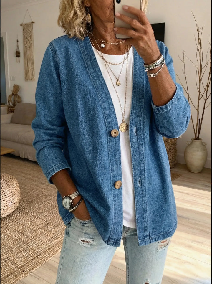 Dariah - Denim Knopfmantel