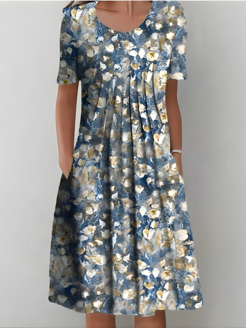 Cäcilia – Plissiertes Blumenkleid