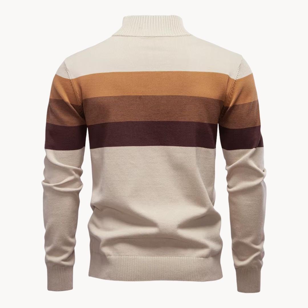 Eleganter Baumwollpullover mit Reißverschluss