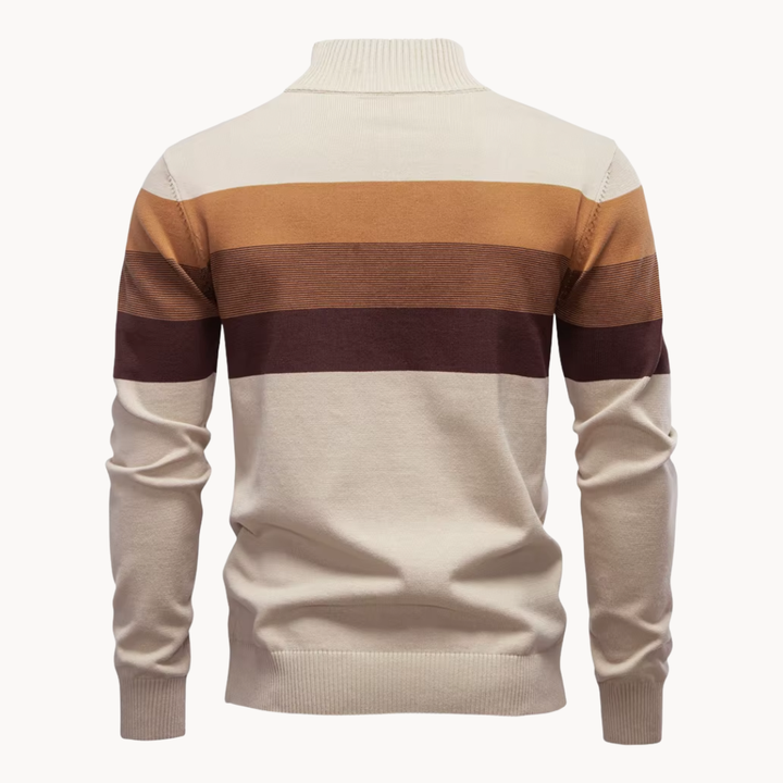 Eleganter Baumwollpullover mit Reißverschluss
