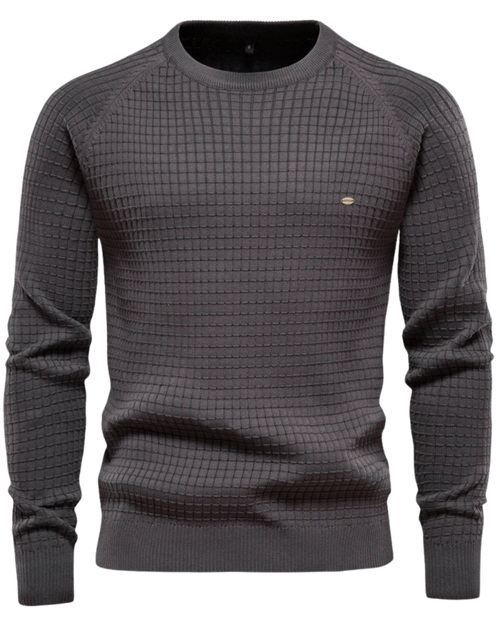 Herrenpullover mit Gittermuster