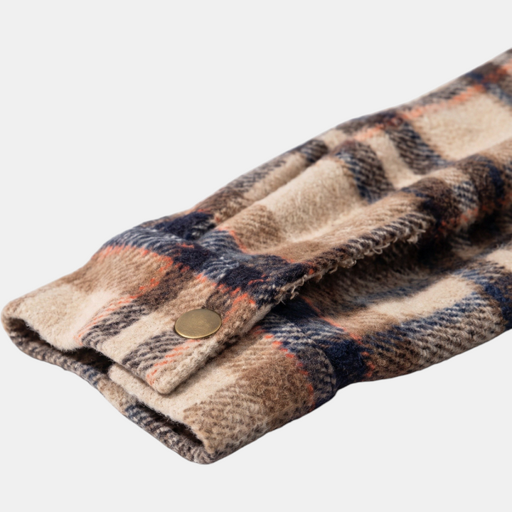 Damen Flanell Kapuzen Karo Shacket Fleece Futter Mantel