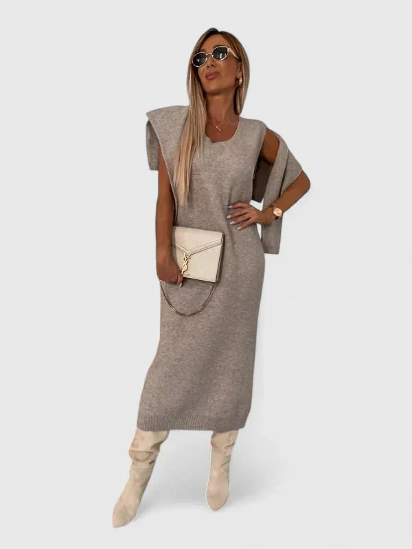 Chrystahl | Elegantes Kleid und Rollkragenpullover Set