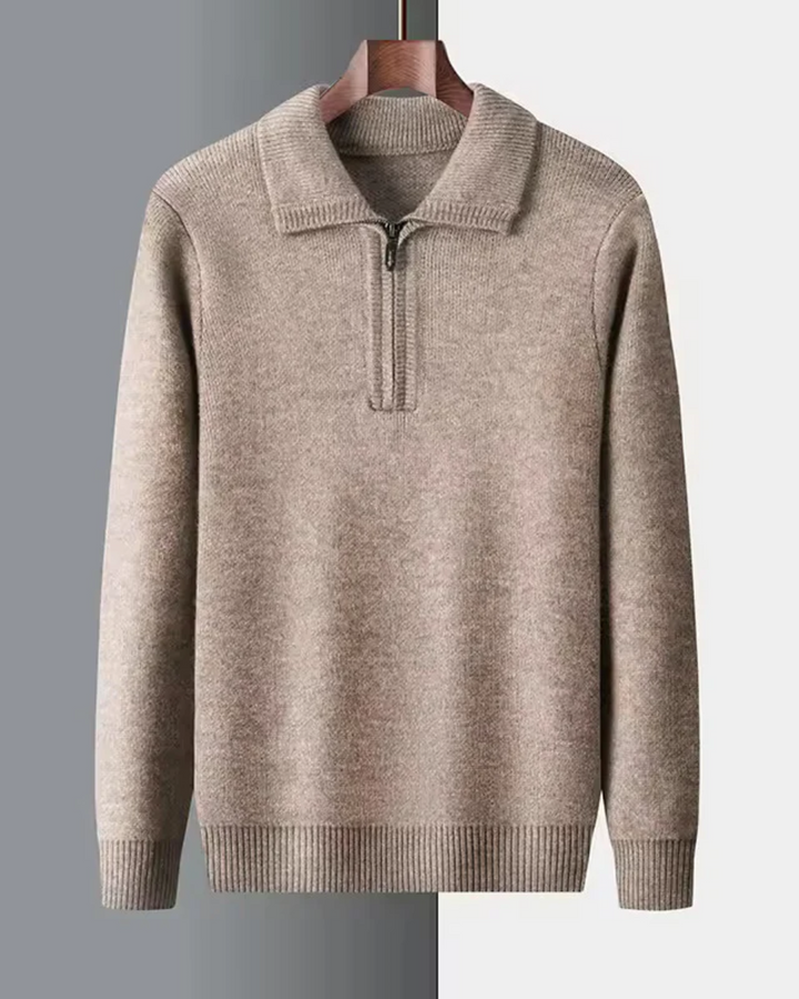 Gstaad Kaschmir Pullover mit Viertelreißverschluss