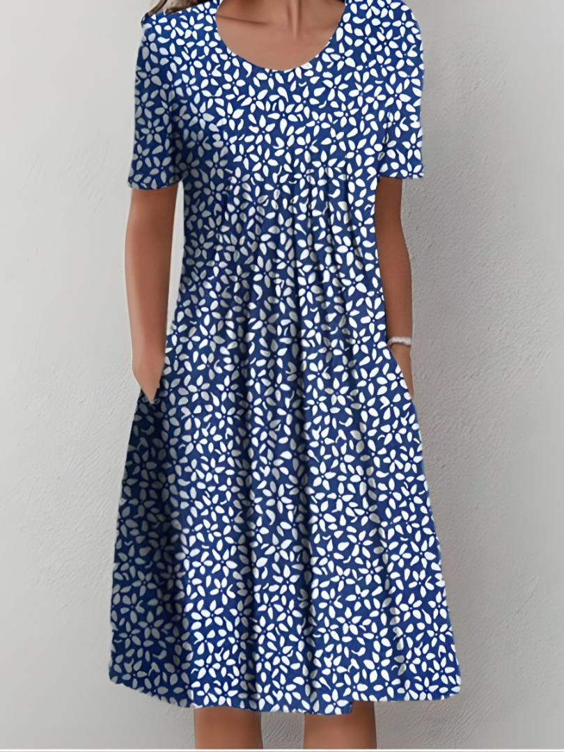Cäcilia – Plissiertes Blumenkleid