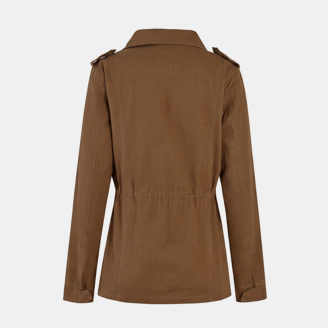 Damen Utility Cargo Jacke mit Mehrfachtaschen und Kordelzug in der Taille
