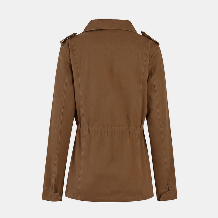 Damen Utility Cargo Jacke mit Mehrfachtaschen und Kordelzug in der Taille