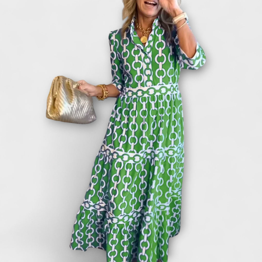 Sophia - Midikleid mit Kettenmuster