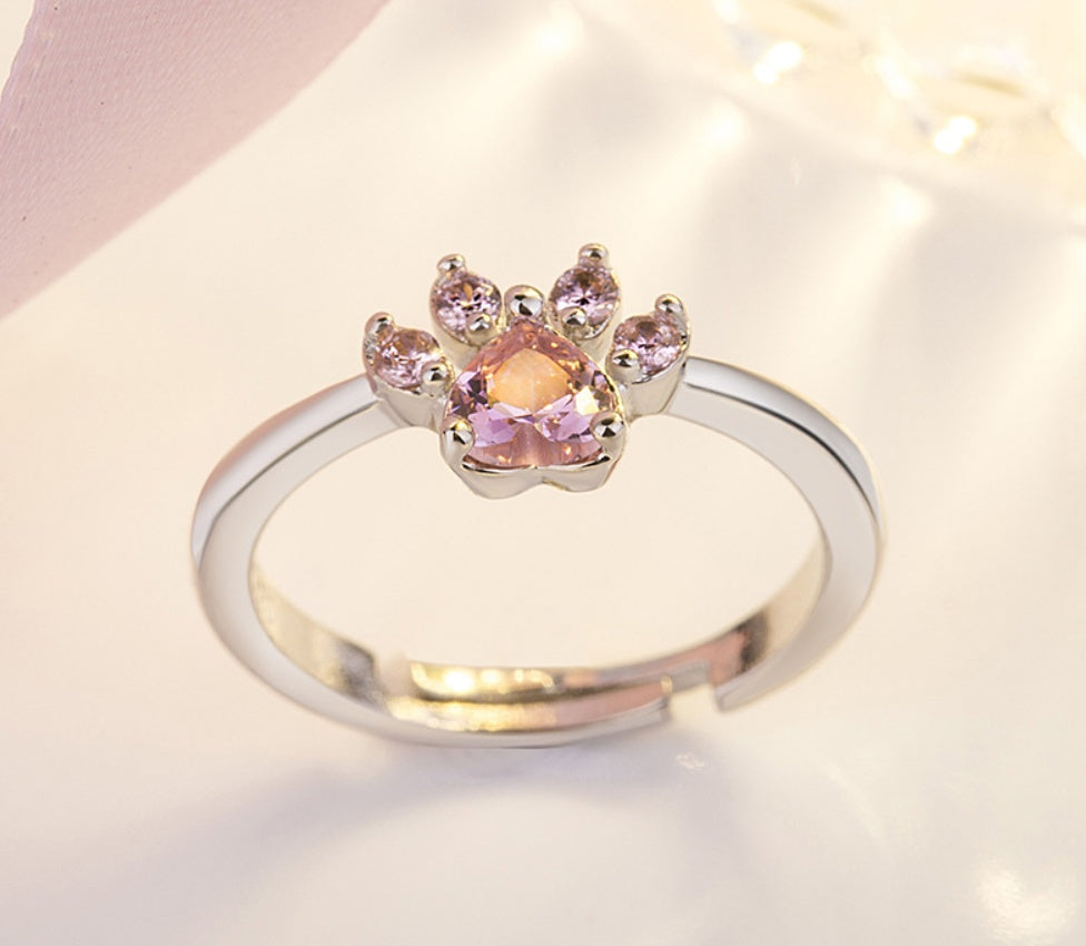Schmuckset Paw für Damen – 4 Teile | Roségold mit Herz aus Zirkonia
