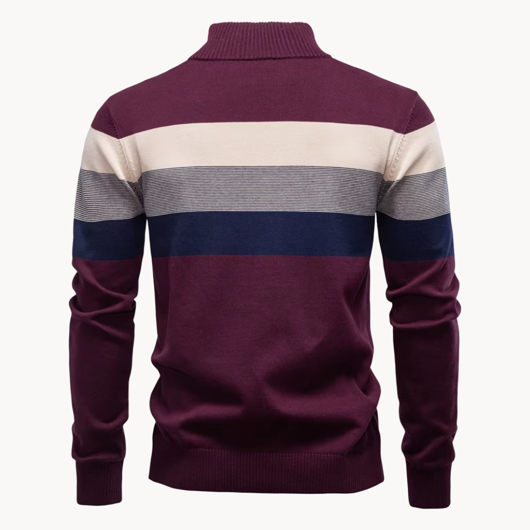 Eleganter Baumwollpullover mit Reißverschluss
