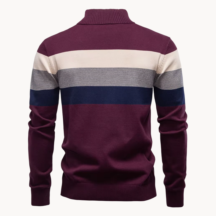 Eleganter Baumwollpullover mit Reißverschluss