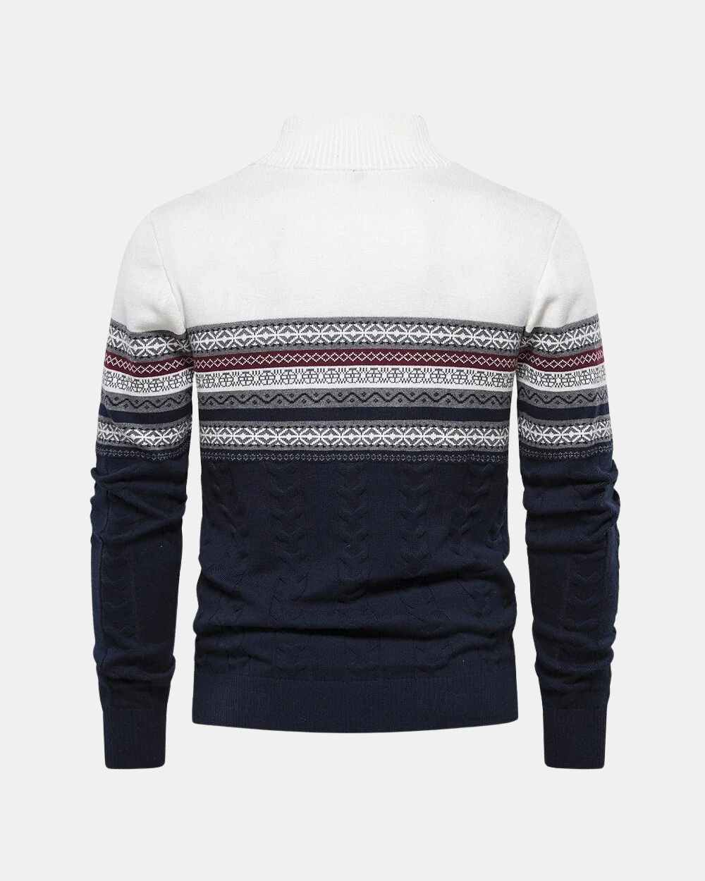 Frederico Baumwollpullover mit Reißverschluss und Muster