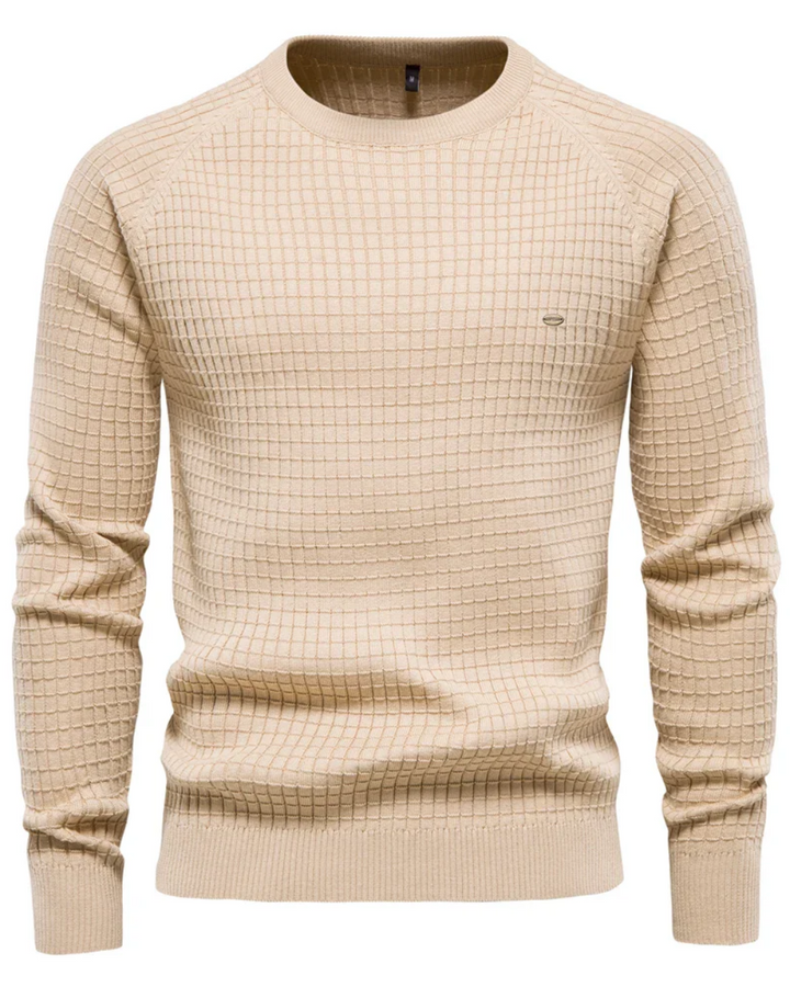 Herrenpullover mit Gittermuster