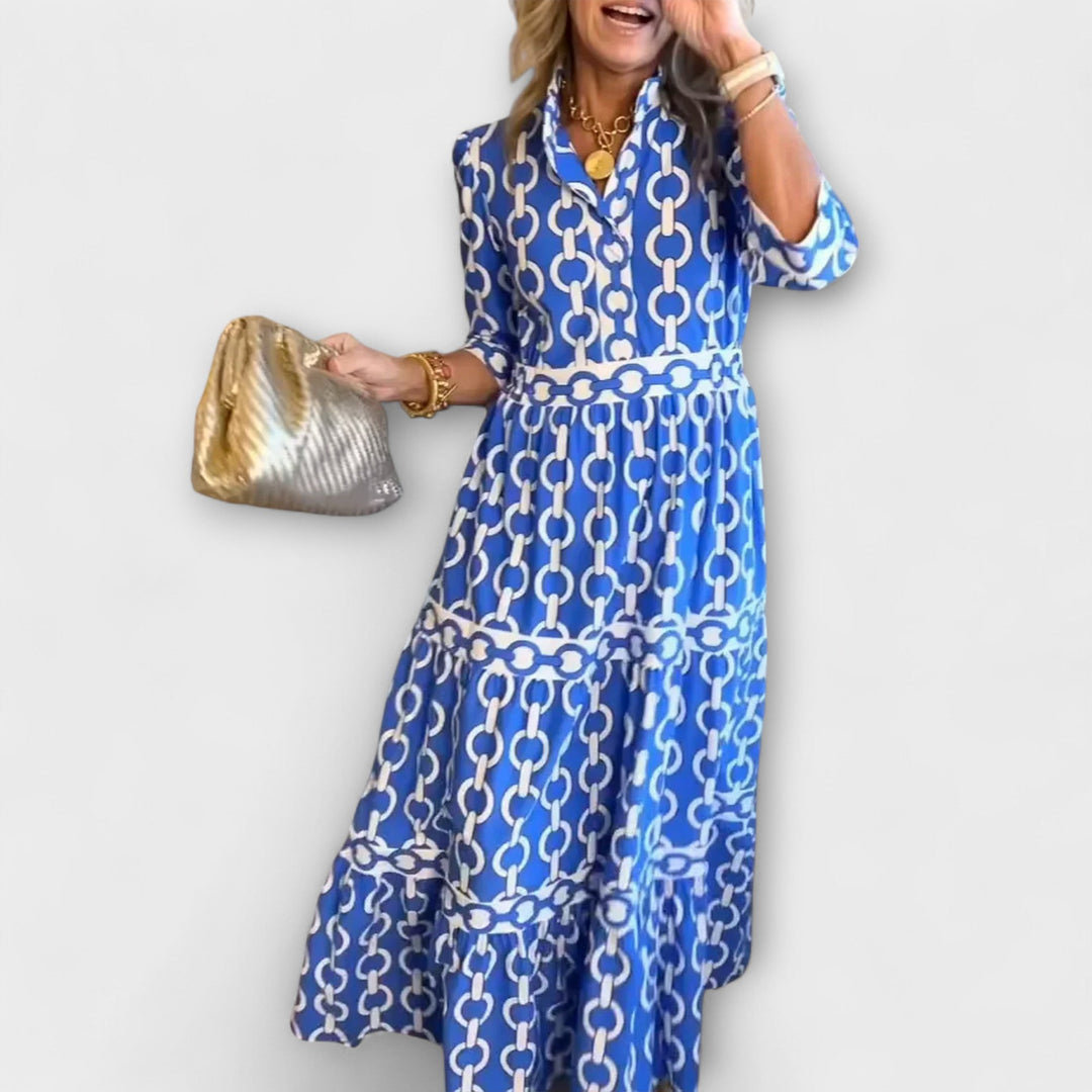 Sophia - Midikleid mit Kettenmuster