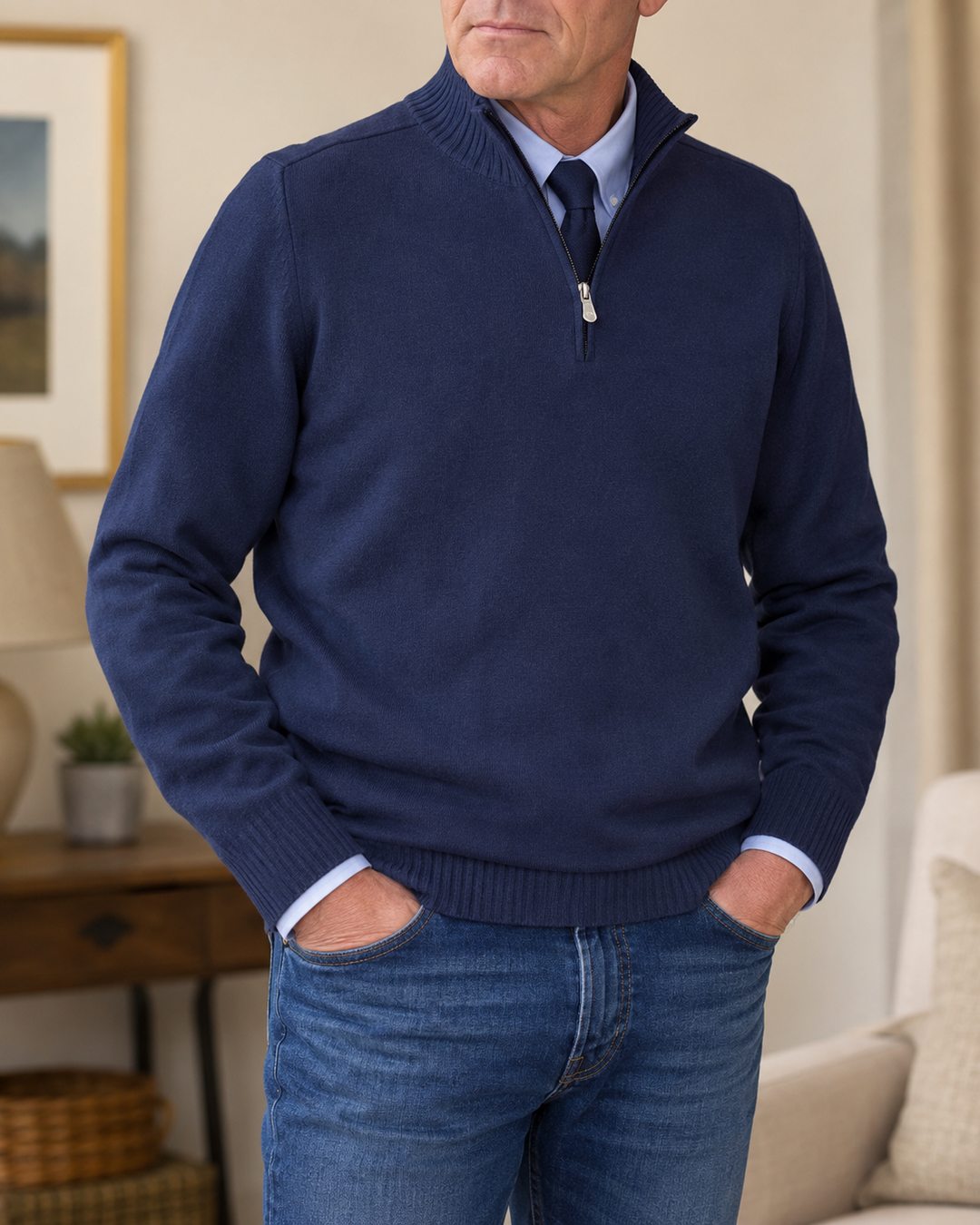 Klassischer 1/4-Zip Pullover