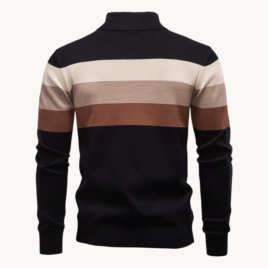 Eleganter Baumwollpullover mit Reißverschluss