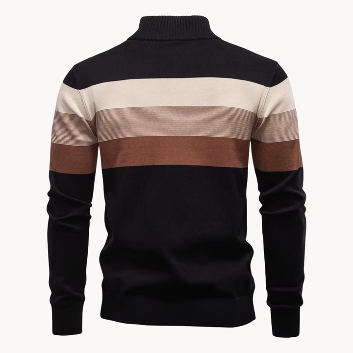 Eleganter Baumwollpullover mit Reißverschluss