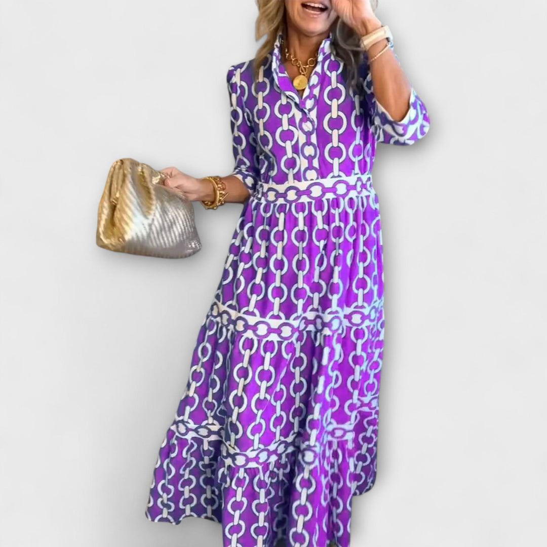 Sophia - Midikleid mit Kettenmuster