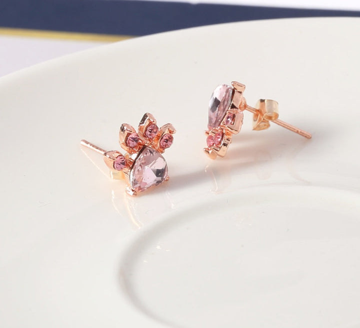 Schmuckset Paw für Damen – 4 Teile | Roségold mit Herz aus Zirkonia