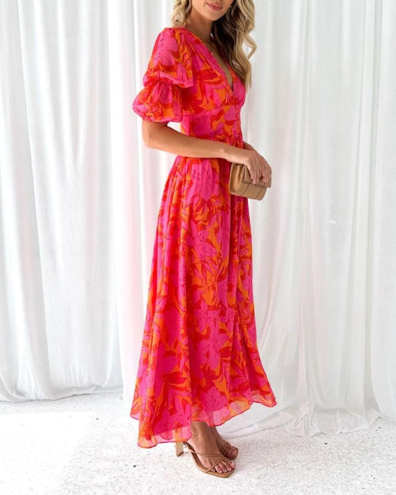 Derana - Rotrosa Maxikleid