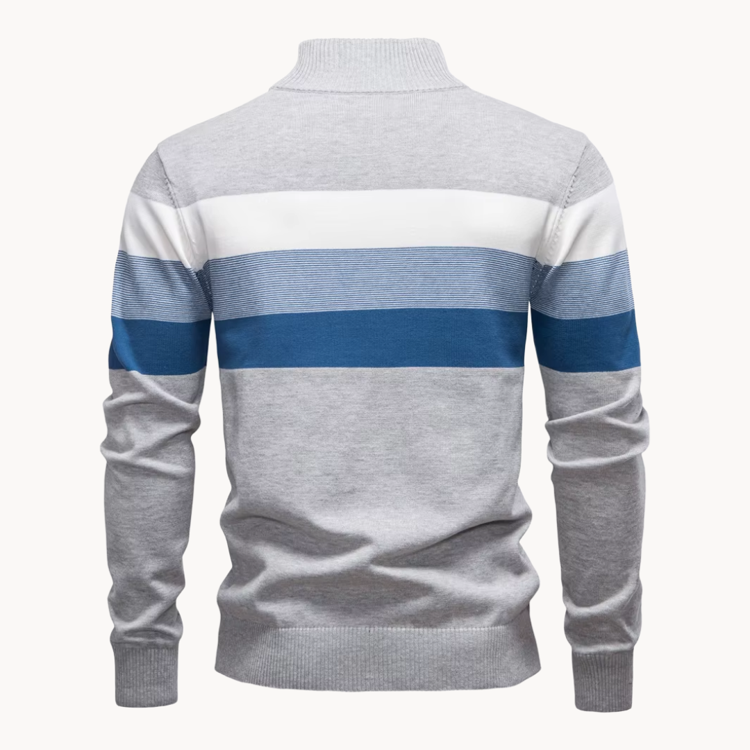 Eleganter Baumwollpullover mit Reißverschluss