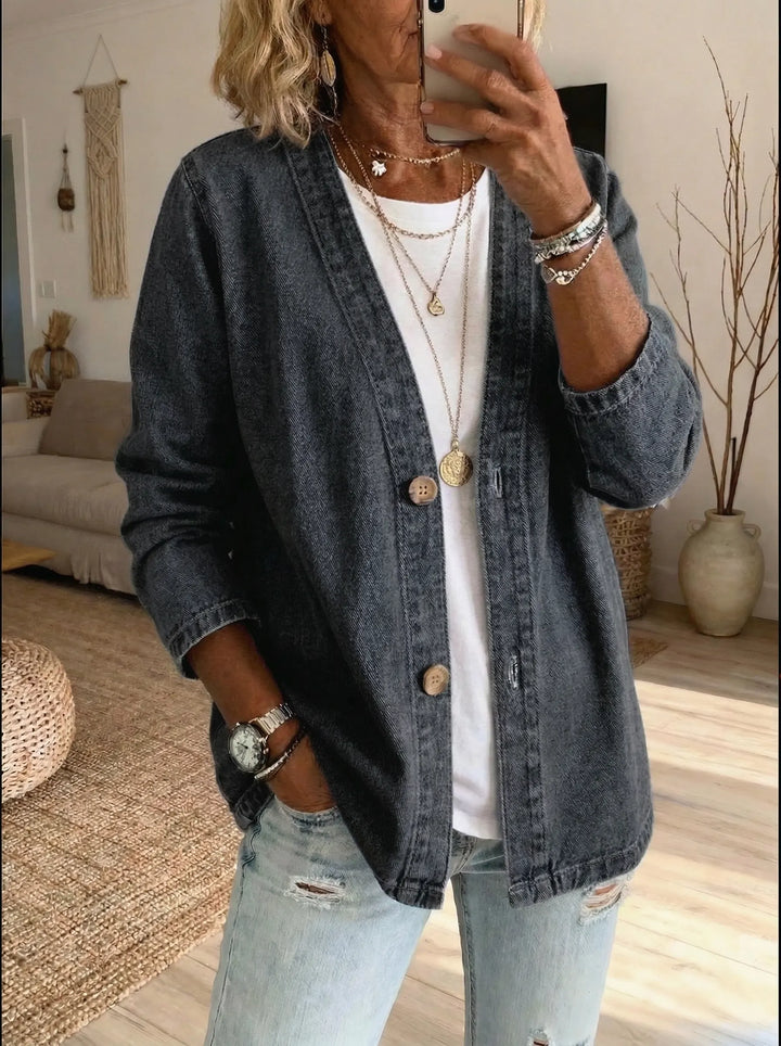 Dariah - Denim Knopfmantel