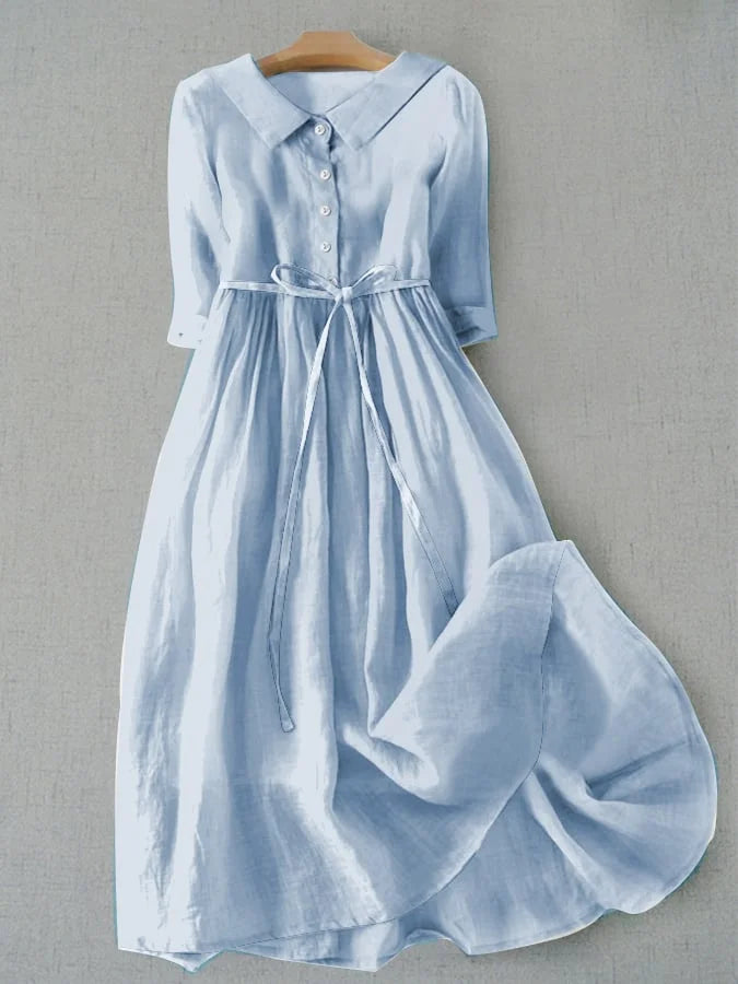 Lux - Elegantes kurzärmeliges Kleid mit Taillenbändern