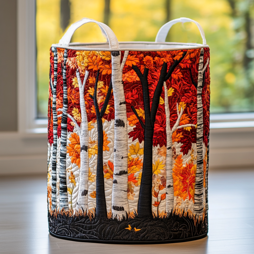 Tilda Gesteppter Wäschekorb mit Waldmotiv